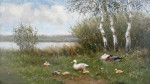 Na restauratie, schilderij eenden en kuikens, Constant Artz
